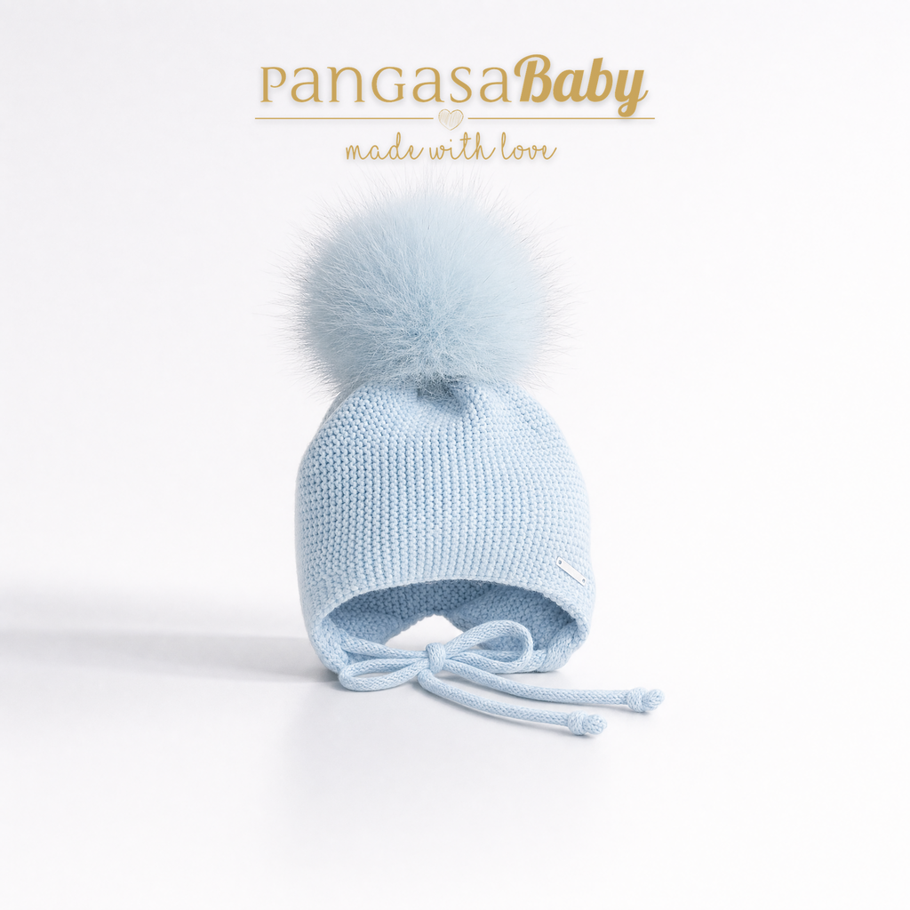 Gorro Orejero Celeste Empolvado - Pangasa Baby