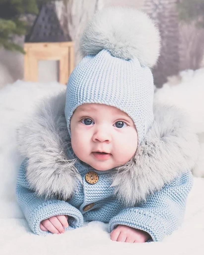 Gorro Orejero Celeste Empolvado - Pangasa Baby
