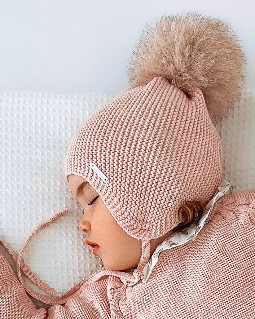 Gorro Orejero Rosa Empolvado - Pangasa Baby