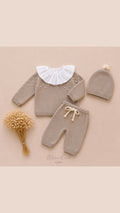 Conjunto de punto de 3 piezas Juliana – Taupe