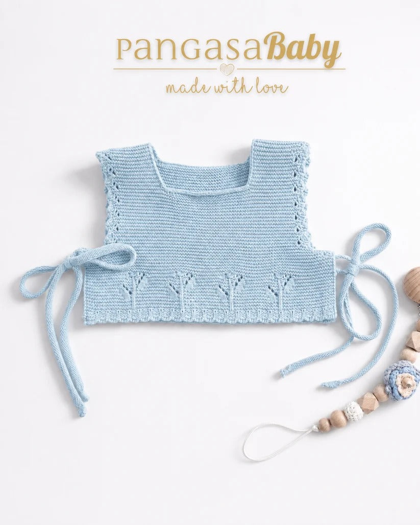 Chaleco Punto Celeste • Pangasa Baby