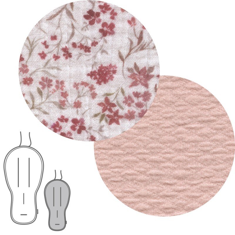 COLCHONETA SILLA UNI.REV.OVAL LINEN ROSA 43x88x1 CM